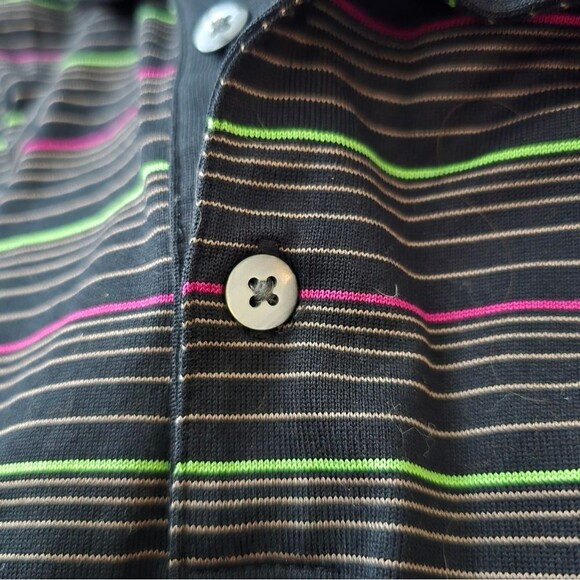 Nike Tiger Woods Golf Polo Mens XL Striped Dri-FIT Performance Shirt - Picture 2 of 5